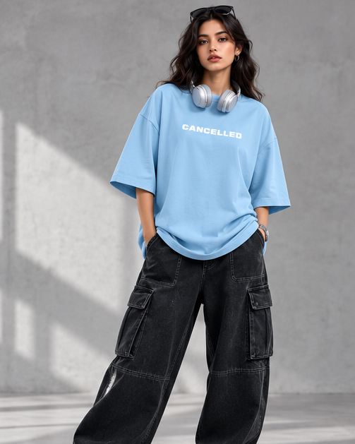 Women Cancelled Terry Oversized Tee