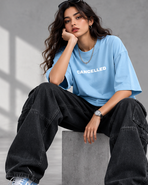 Women Cancelled Terry Oversized Tee