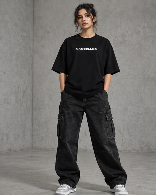 Women Cancelled Terry Oversized Tee