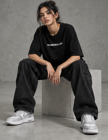 Women Cancelled Terry Oversized Tee