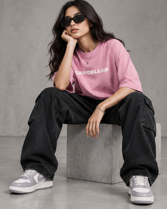 Women Cancelled Terry Oversized Tee