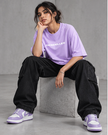 Women Cancelled Terry Oversized Tee