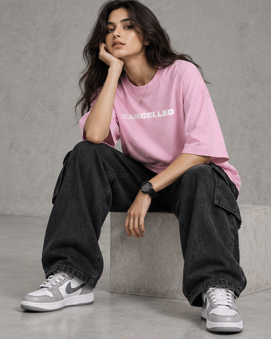 Women Cancelled Terry Oversized Tee