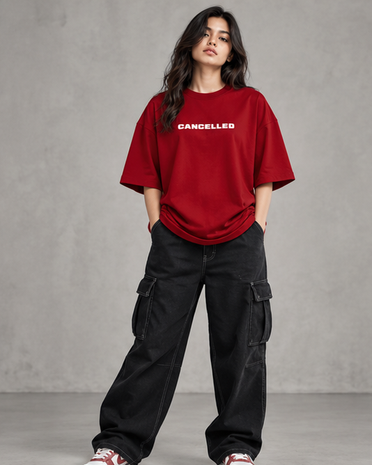Women Cancelled Terry Oversized Tee