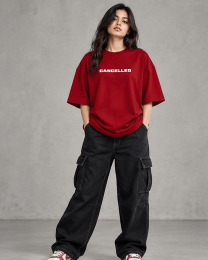 Women Cancelled Terry Oversized Tee